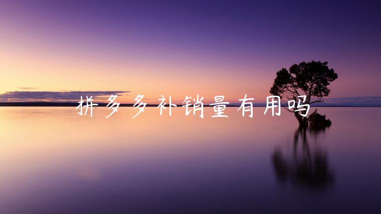 拼多多補(bǔ)銷量有用嗎